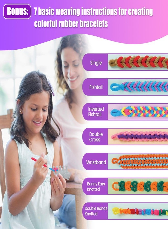 FUNiOi Kids Art and Craft Kit, Rubber Band Bracelet Make Toy, Cat Weaving Comb, 1000+ Colorful Hair Ties, DIY, Organizer Case, Gift for Girls 7-12 Years - Image 2